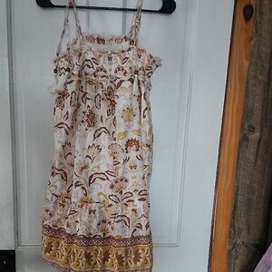Jessica Simpson Floral Midi Dress - Brown, Yellow, And Pink